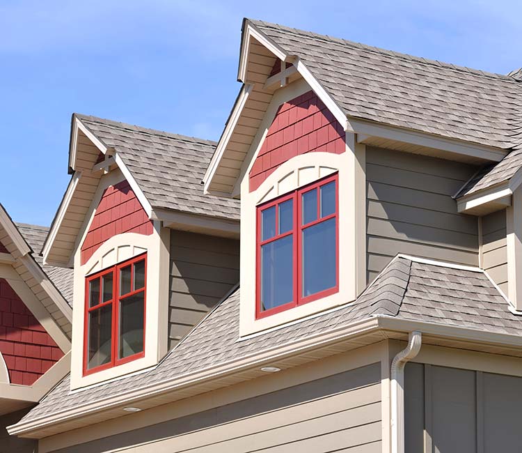 A close-up of a house with a new roof