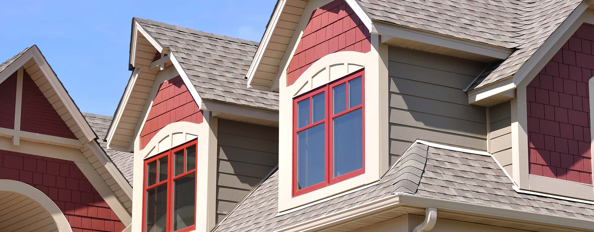 A close-up of a house with a new roof